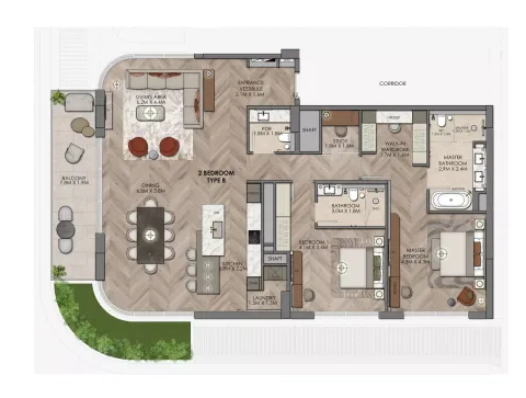 Floor plan, 2 Beds, 0 sq ft
