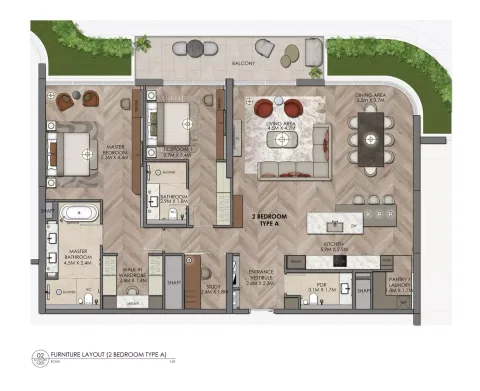 Floor plan, 2 Beds, 0 sq ft