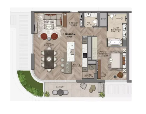 Floor plan, 1 Bed, 0 sq ft