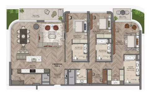 Floor plan, 3 Beds, 0 sq ft