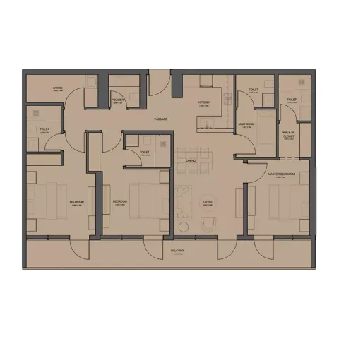 Floor plan, 3 Beds, 1,613 sq ft