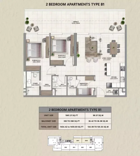 Floor plan, 2 Beds, 1,459 sq ft