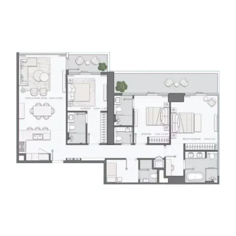 Floor plan, 3 Beds, 2,067 sq ft