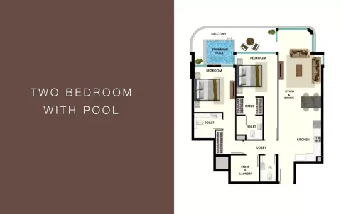 Floor plan, 2 Beds, 0 sq ft