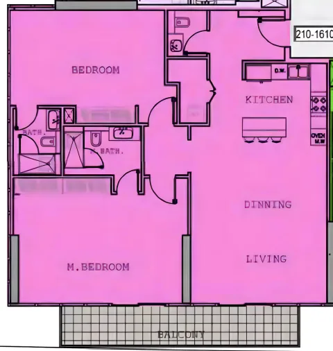 Floor plan, 2 Beds, 0 sq ft