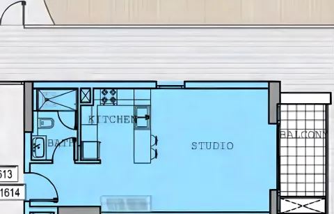 Floor plan, Studio, 0 sq ft