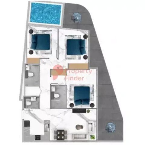 Floor plan, 3 Beds, 0 sq ft