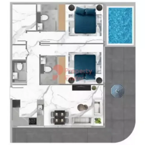 Floor plan, 2 Beds, 0 sq ft