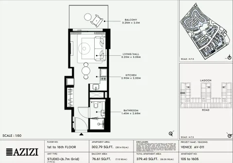 Floor plan, Studio, 379 sq ft
