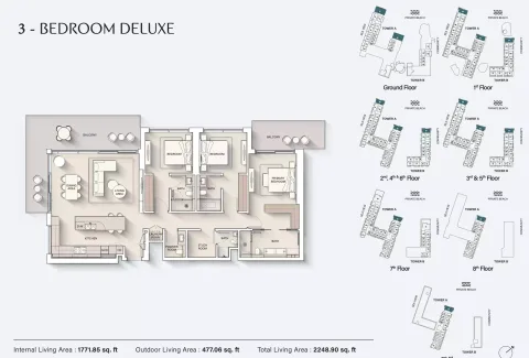 Floor plan, 3 Beds, 2,248 sq ft