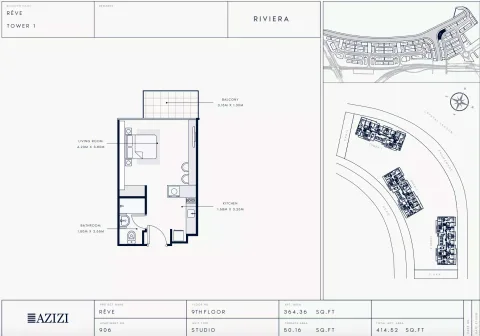 Floor plan, Studio, 414 sq ft