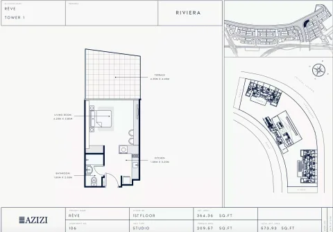 Floor plan, Studio, 573 sq ft