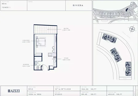 Floor plan, Studio, 453 sq ft