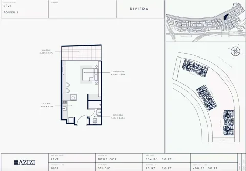Floor plan, Studio, 458 sq ft
