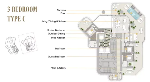 Floor plan, 3 Beds, 0 sq ft