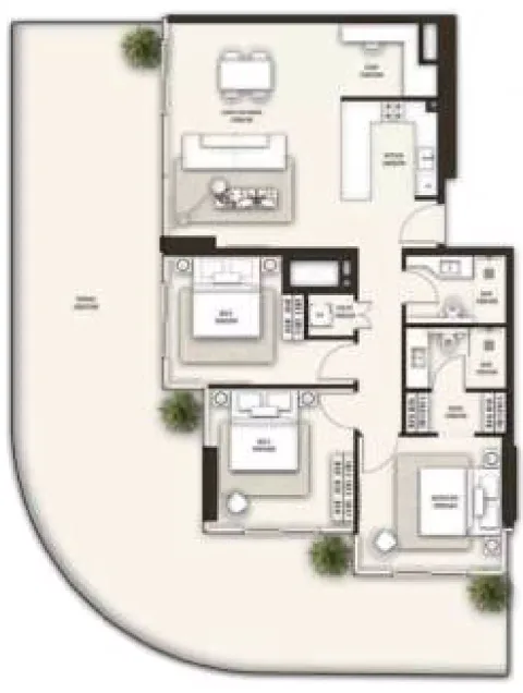 Floor plan, 3 Beds, 2,307 sq ft