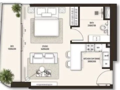 Floor plan, Studio, 562 sq ft
