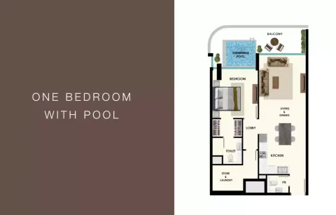 Floor plan, 1 Bed, 941 sq ft