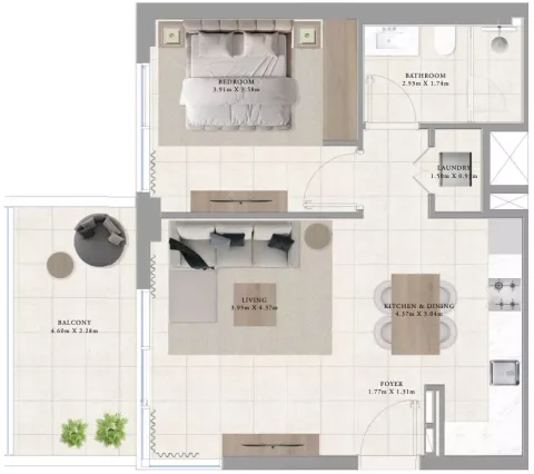 Floor plan, 1 Bed, 783 sq ft