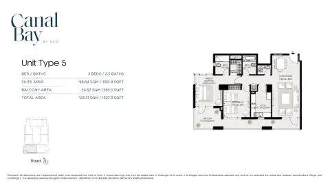 Floor plan, 2 Beds, 1,327 sq ft
