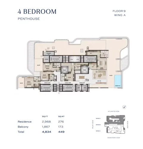Floor plan, 4 Beds, 4,834 sq ft