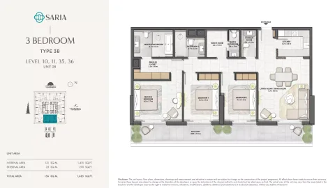 Floor plan, 3 Beds, 1,685 sq ft