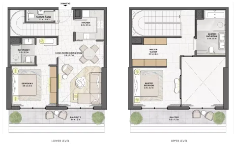 Floor plan, 2 Beds, 1,401 sq ft