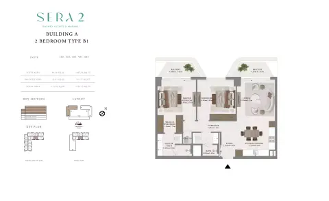 Floor plan, 2 Beds, 1,195 sq ft