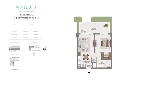 Floor plan, 1 Bed, 901 sq ft
