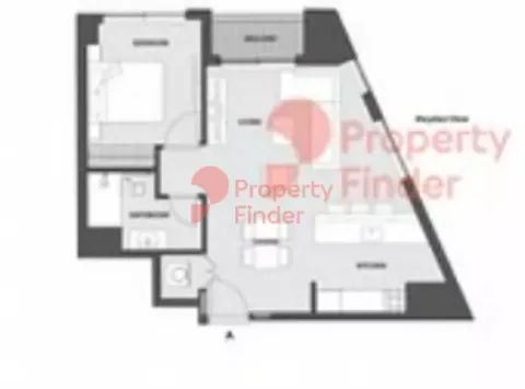 Floor plan, 1 Bed, 662 sq ft