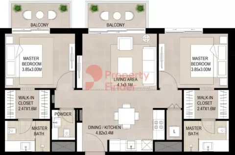 Floor plan, 2 Beds, 0 sq ft