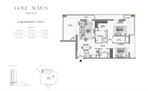 Floor plan, 2 Beds, 1,500 sq ft