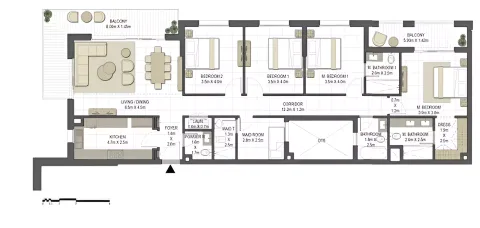 Floor plan, 4 Beds, 2,165 sq ft