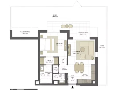 Floor plan, 1 Bed, 788 sq ft