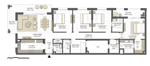Floor plan, 4 Beds, 2,159 sq ft