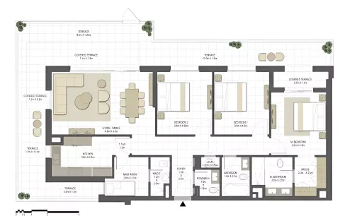 Floor plan, 3 Beds, 1,711 sq ft