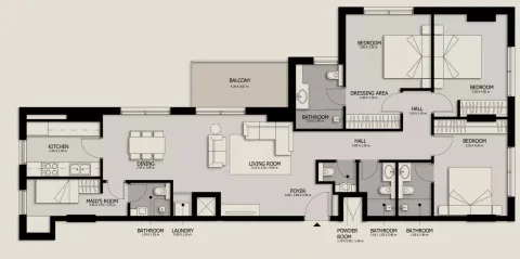 Floor plan, 3 Beds, 0 sq ft