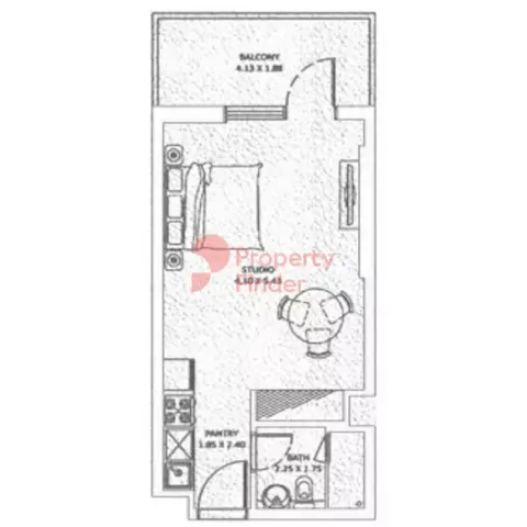 Floor plan, Studio, 420 sq ft