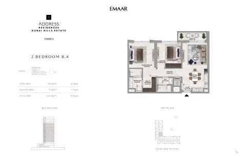Floor plan, 2 Beds, 1,074 sq ft