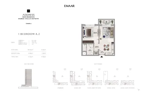 Floor plan, 1 Bed, 752 sq ft