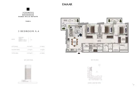 Floor plan, 3 Beds, 1,527 sq ft