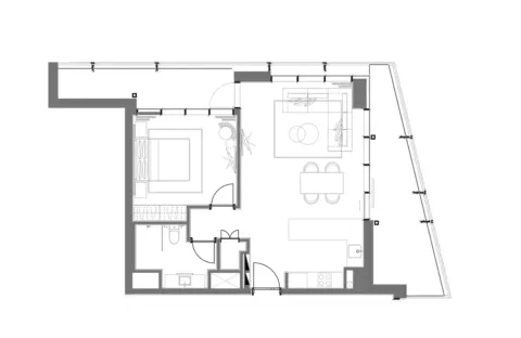 Floor plan, 1 Bed, 732 sq ft