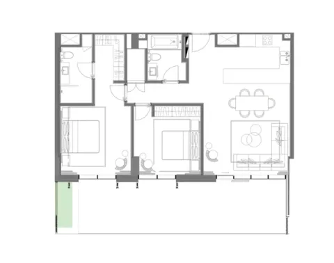 Floor plan, 2 Beds, 0 sq ft