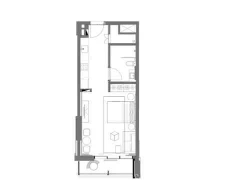 Floor plan, Studio, 502 sq ft
