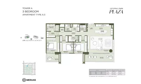Floor plan, 3 Beds, 0 sq ft
