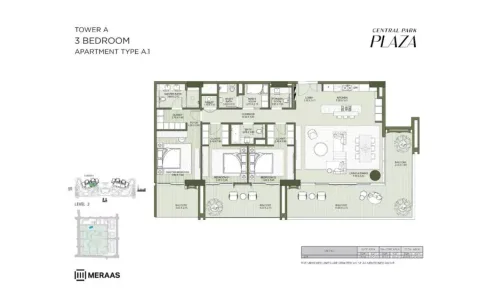 Floor plan, 3 Beds, 0 sq ft