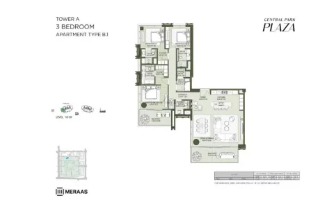 Floor plan, 3 Beds, 0 sq ft