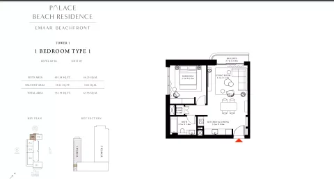 Floor plan, 1 Bed, 731 sq ft