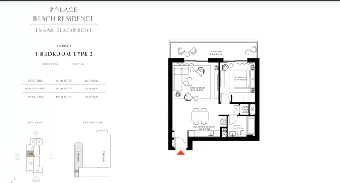 Floor plan, 1 Bed, 850 sq ft