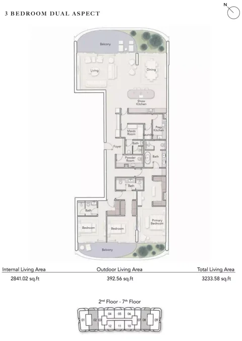 Floor plan, 3 Beds, 3,233 sq ft